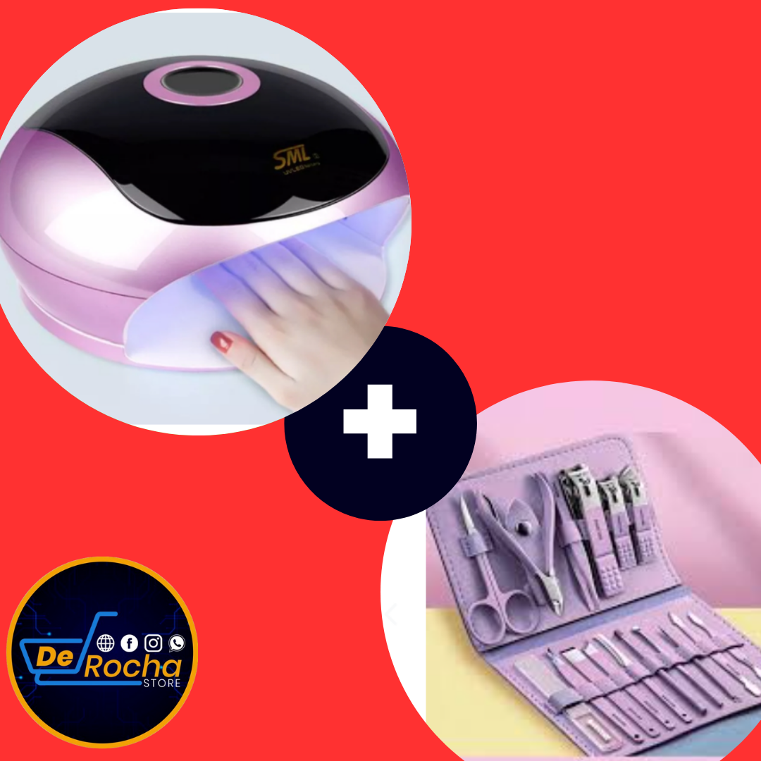 combo lampara para uñas+kit 16 piezas