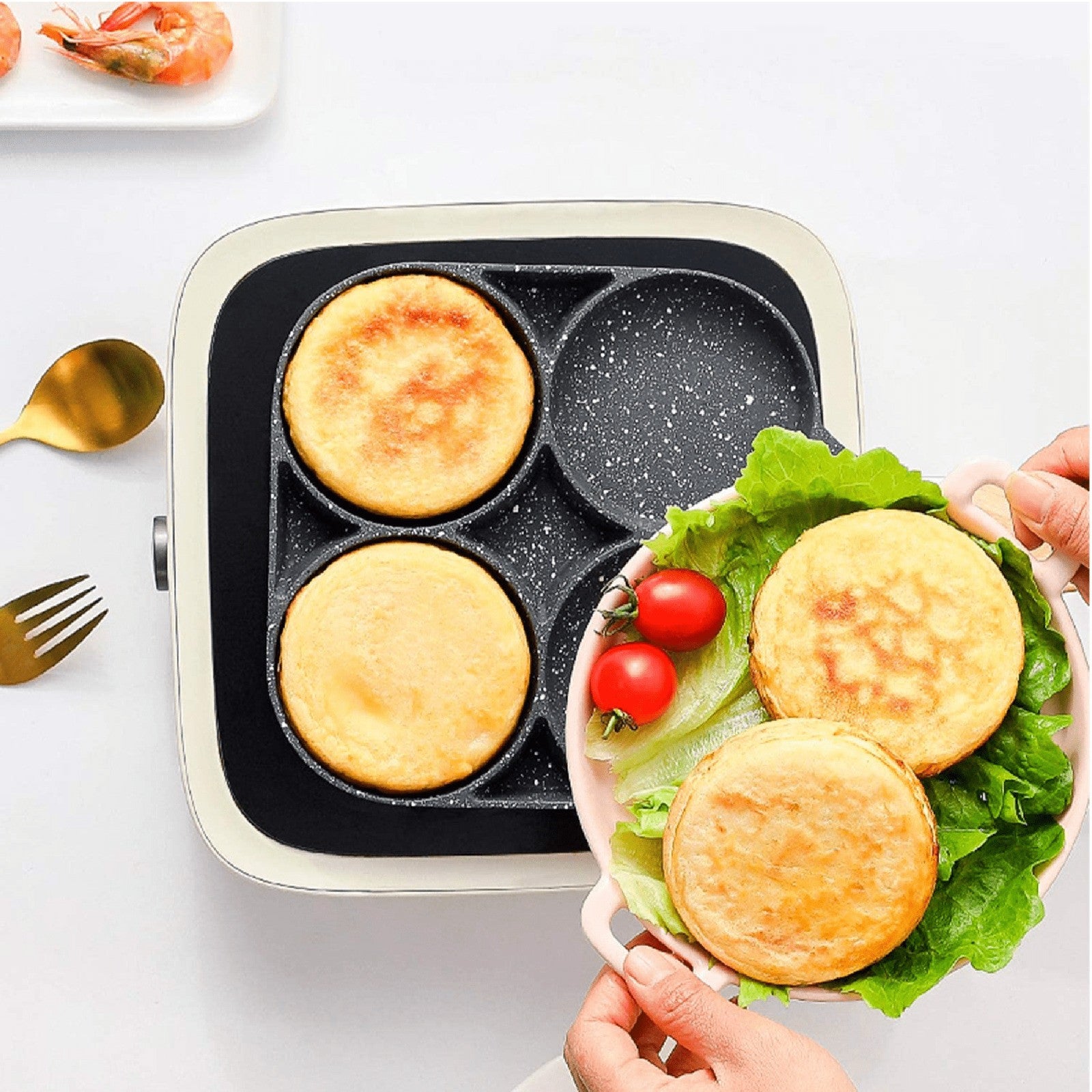 SARTEN ANTIADHERENTE 4 PUESTOS